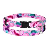 Bronzedog Ошейник для Кошек Urban Цветы Нейлоновый с Пластиковой Пряжкой и Колокольчиком Розовый. Размер ХS Обхват шеи 18-28 см. Ширина 1 см.