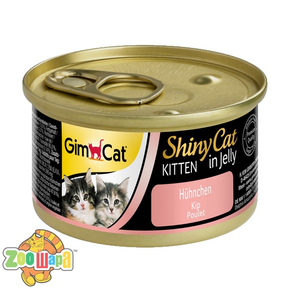 Gimpet Влажный корм для котят "Цыпленок" кусочки в желе ShinyCat Kitten (70 г) (G-413143/413341), (1111138665)