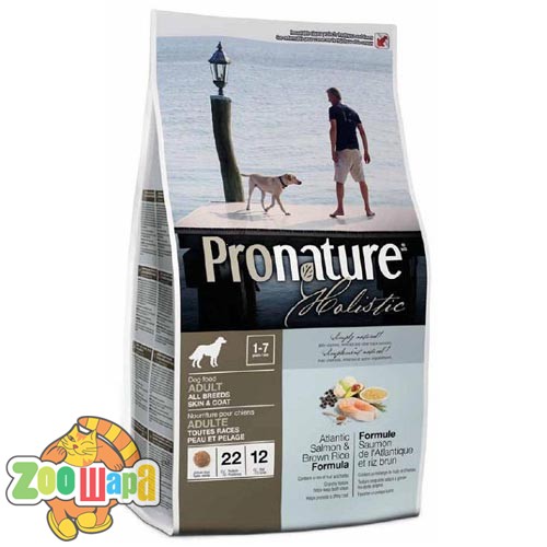 Pronature Holistic Сухой корм для взрослых собак всех пород Adult Atlantic Salmon&Brown Rice лосось и рис (340 г)
