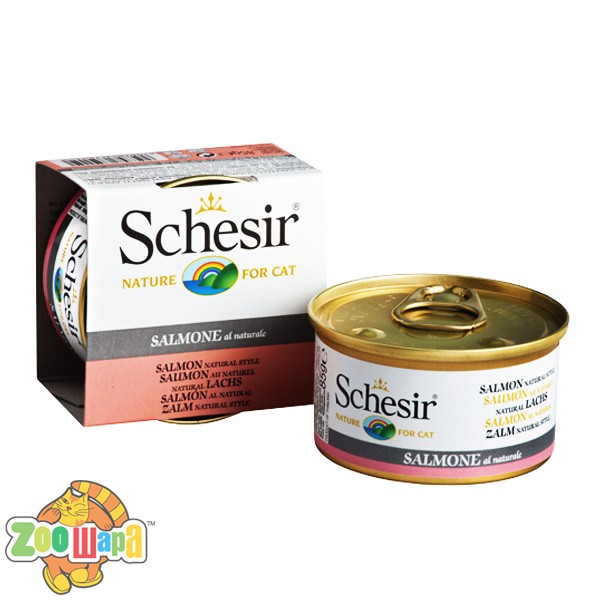 Schesir Влажный корм для кошек Salmon Natural Style лосось в собственном соку (85 г)