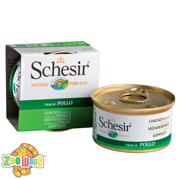 Schesir Влажный корм для кошек Chicken филе курицы в желе (85 г)