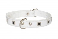 Mister GaFF Premium ошейник для собак 20мм/45см черный квадрат, белый 25 мм