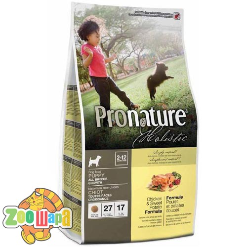 Pronature Holistic Сухой корм для щенков всех пород Puppy Chicken&Sweet Potato с курицей и бататом (2,72 кг)