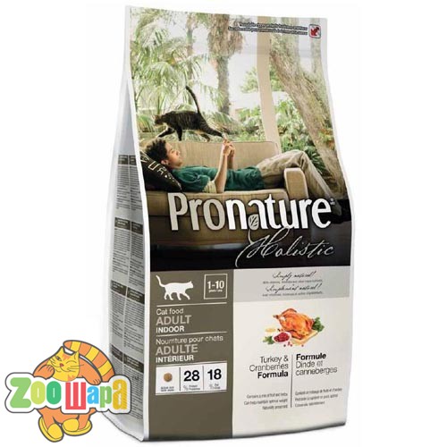 Pronature Holistic Сухой корм для взрослых кошек всех пород Adult Turkey&Cranberries индейка и клюква (340 г)