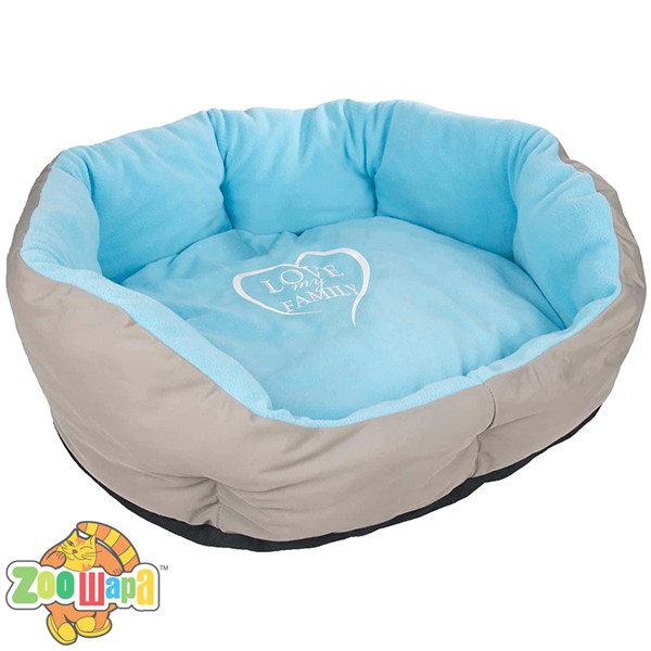 Flamingo Shabby Chic Dog Bеd, супер мягкая лежанка для собак, серо-голубой 45см