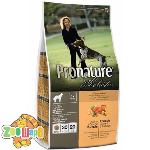 Pronature Holistic Сухой корм для взрослых собак всех пород Adult Duck&Orange с уткой и апельсинами (2.72 кг)