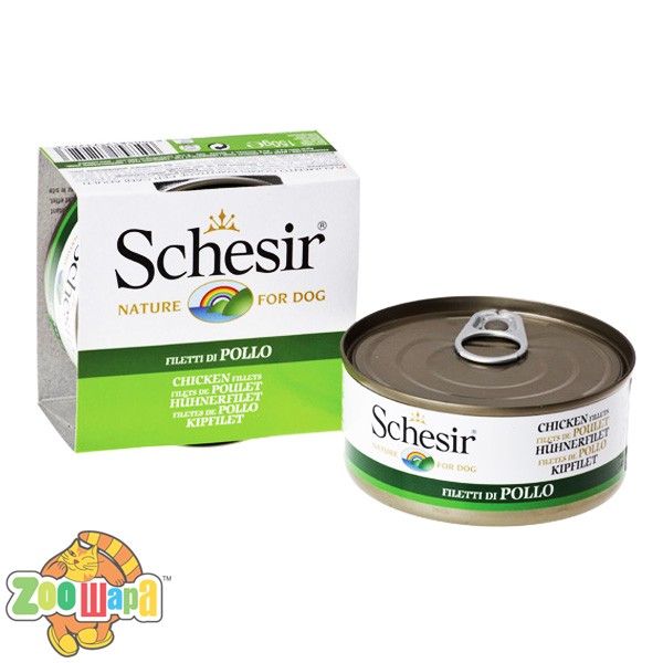 Schesir Влажный корм для собак Chicken Fillet куриное филе в желе (150 г)