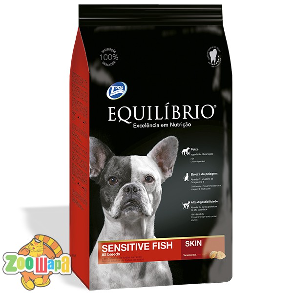 EQUILIBRIO С РЫБОЙ ДЛЯ СОБАК СКЛОННЫХ К АЛЛЕРГИИ 15кг
