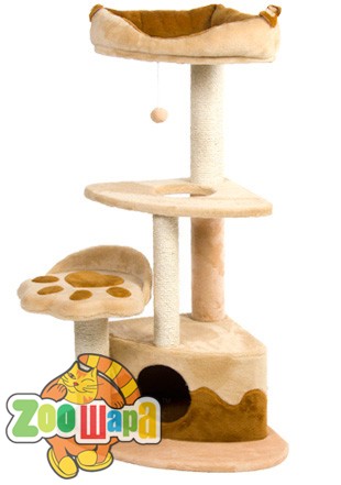 Природа Дряпка для кошек "Городок" угловой БЕЖЕВАЯ (PR740263), (1111151631)