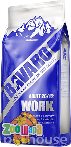 BAVARO (Баваро) 18 кг. сухой корм для рабочих собак,  WORK 26/12 Perfomance & activity