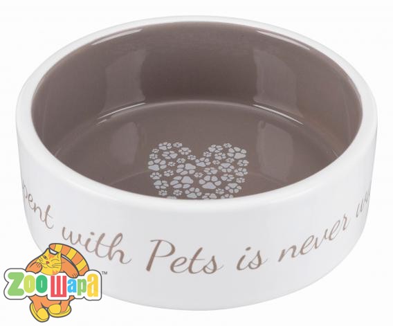 Trixie Миска для собак "Pet's Home", 0.8 л/ 16 см,керамика, Цвет:кремовая/бежевая (25054), (1111150270)