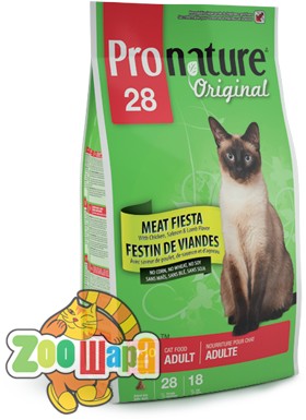 Pronature Original Сухой корм для взрослых котов Adult Meat Fiesta Chicken & Salmon & Lamb Мясная фиеста с курицей, лососем и ягненком (0,35 кг)