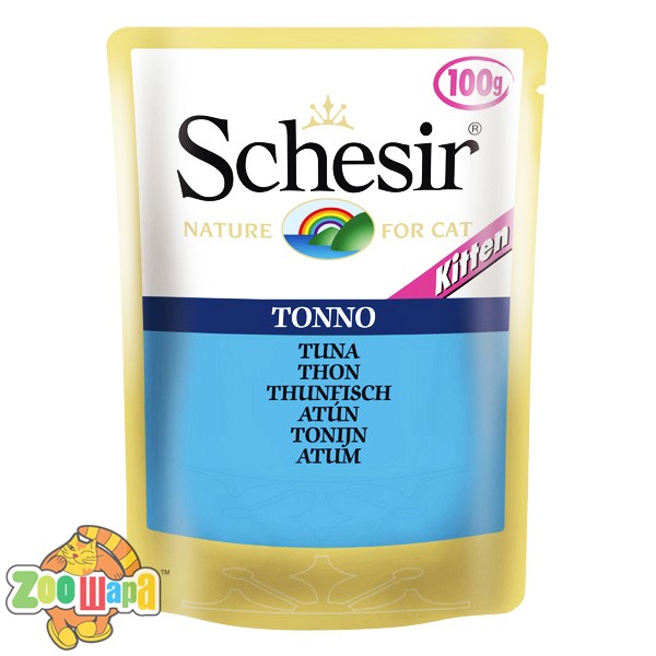 Schesir Влажный корм для котят Tuna Kitten тунец в желе, пауч (100 г)