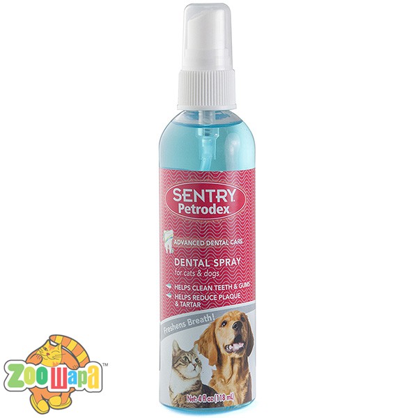 Sentry Petrodex Dental Spray СПРЕЙ от зубного налета для собак и кошек 118мл
