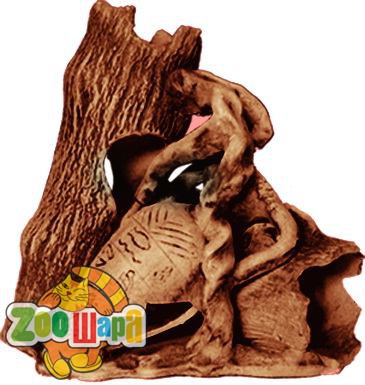 Природа Декорація Дві колоди з амфорою для акваріума кераміка 23х23см арт. PR740788 (PR740788/31К), (22726)