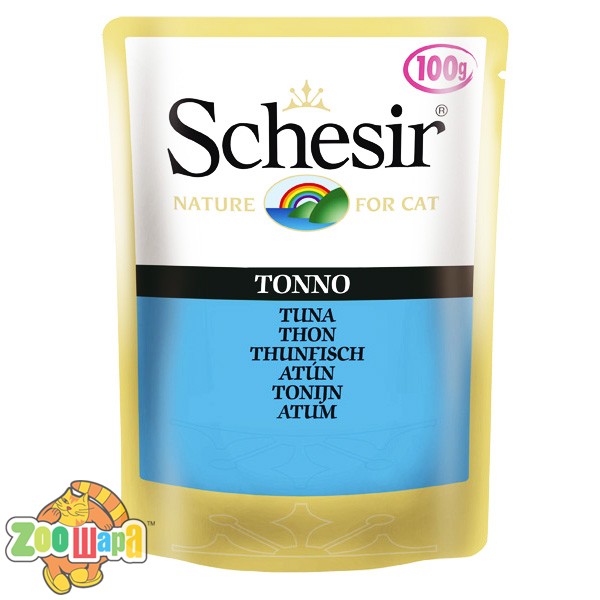 Schesir Влажный корм для кошек Tuna тунец в желе, пауч (100 г)