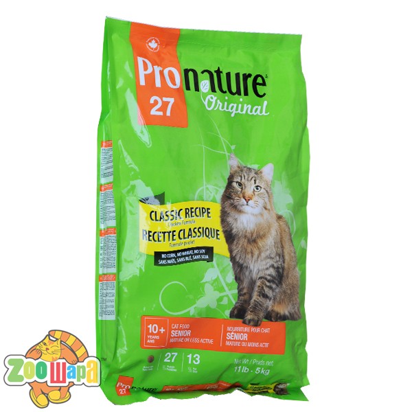 Pronature Original Сухой корм для для пожилых и малоактивных котов Senior Classic Recipe Chicken Formula (5 кг)