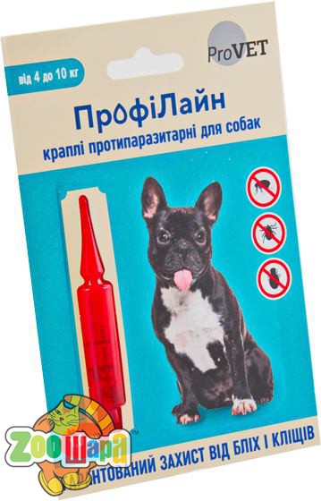 ПрофиЛайн Краплі Природа ProVET протипаразитарні для собак від 4 до 10 кг арт.PR241268 (PR241268_1уп.(1пип)), (1111157665)