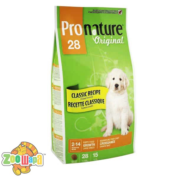 Pronature Original Сухой корм для щенков крупных пород в период роста Classic Recipe Puppy с курицей и рисом (7 кг)