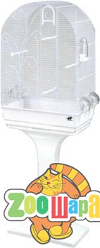 Fop Клетка для птиц EVITA 53*33*80 белая,поддон серый с подставкой (10380010), (903)