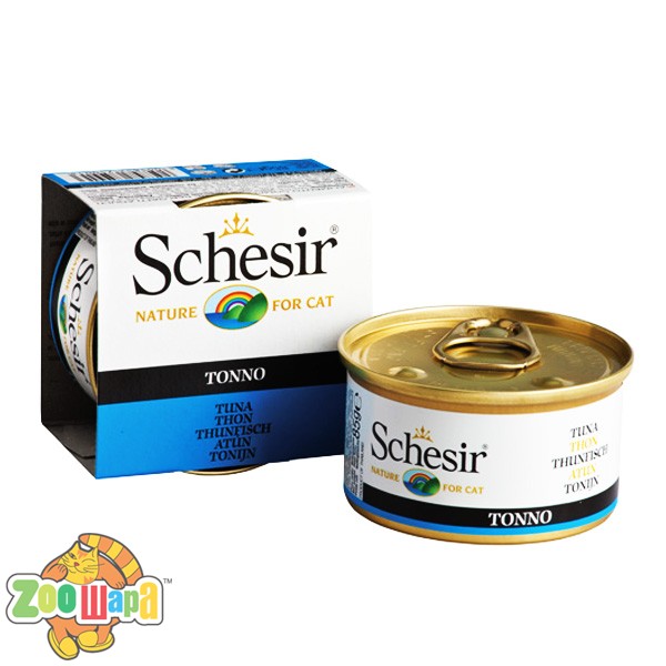 Schesir Влажный корм для кошек Tuna тунец в желе (85 г)