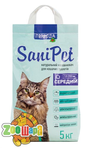 Природа Наполнитель бентонитовый SANI PET для кошек средний 5кг NEW (PR240781 средний NEW), (1111151641)
