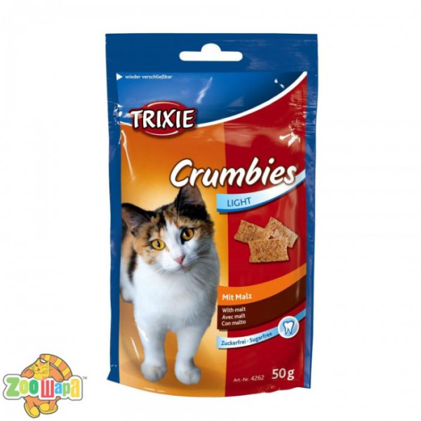 Trixie Вітаміни Trixie для котів Crumbies with Malt для виведення грудочок шерсті 50г арт.4262 (4262), (12995)