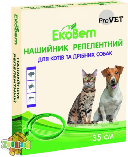 ЕкоВет Нашийник Природа для котів і малих собак репелентний  35см арт.PR241115 (PR241115), (1111155035)