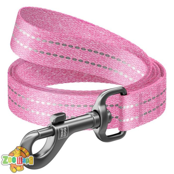 Collar Поводок для собак из восстановленного хлопка WAUDOG Re-cotton светоотражающий, L-XXL, Ш 25 мм, Дл 150 см  (40167),  (4823089337326)