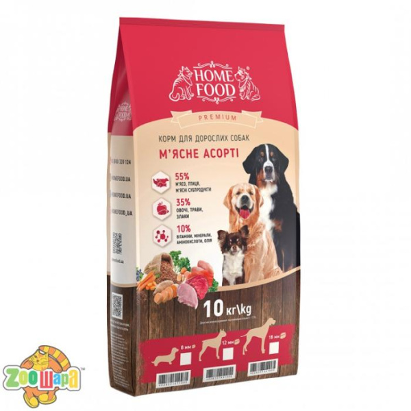 Home Food Premium DOG ADULT MINI 10 кг. Для дорослих собак малих порід «М'ясне асорті»