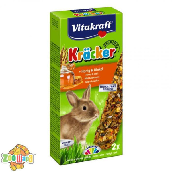 Vitakraft Корм Вітакрафт крекер для декоративних гризунів, кроликів з медом, 2 шт.,  25018 (25018/89314 Vitakraft), (1111112230)
