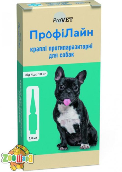 ПрофиЛайн Краплі Природа  протипаразитарні, для собак від 4 до 10кг, 4 піпетки по 1.0мл арт.PR240991 (PR240991_1уп.(4пип)), (1111154985)