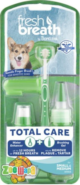 TropiClean Набір для догляду за ротовою порожниною "Свіжий подих" (+дропси), для собак малих та середніх порід, 59 мл
