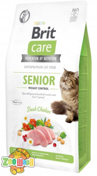 Brit Care Корм Brit Care Cat сухий для котів похилого віку з надмірною вагою Бріт Кеа Кет Грейн Фрі Сеньор Вейт Контрол 7кг арт.171313 (171313/0938), (1111162375)