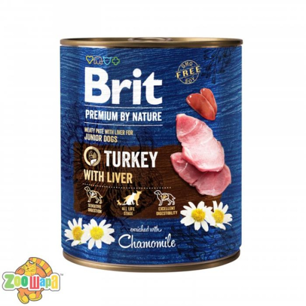 Brit Premium Корм Brit Premium вологий для собак Бріт Преміум з  індичкою та індюшиною печінкою 800 г, арт 100410/8577 (100410/8577), (1111159942)