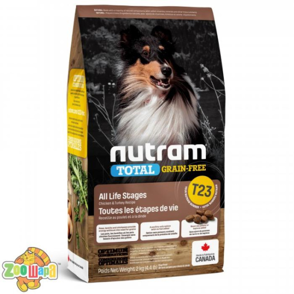 NUTRAM T23_Total GF Turkey & Chiken  холістик корм для собак БЕЗ ЗЛАК, iндичка/курка, 2kg