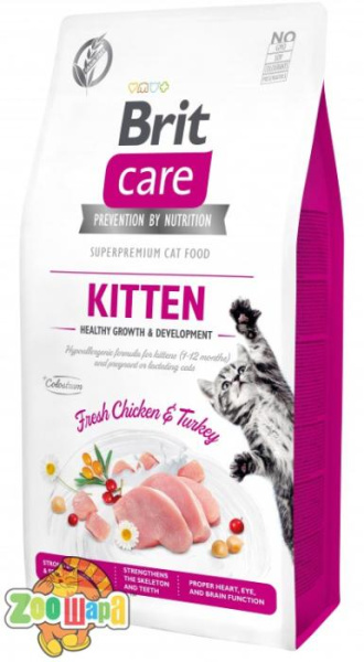 Brit Care Корм Brit Care Cat сухий для кошенят для здорового росту та розвитку Бріт Кеа Кет Грейн Фрі Хелсі Гровз енд Девелопмент 7кг арт. (171277/0662), (1111162348)