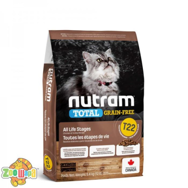NUTRAM T22_TOTAL GF Turkey & Chiken Cat холістик корм для котiв БЕЗ ЗЛАК, індичка/курка, 320g