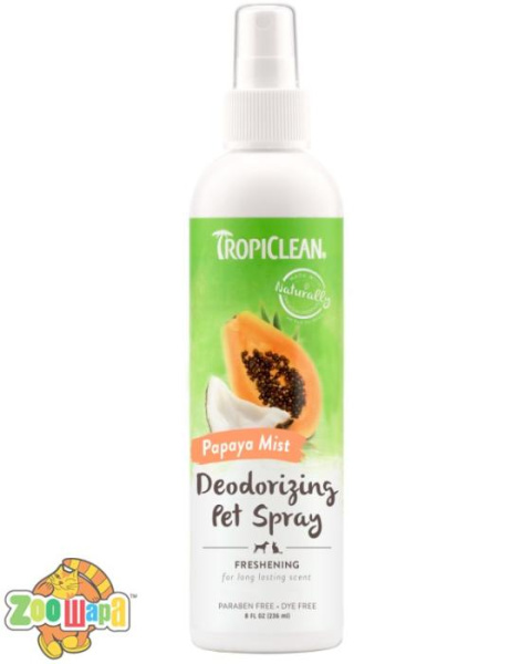 TropiClean Дезодоруючий ароматизований спрей "Папайя", 236мл