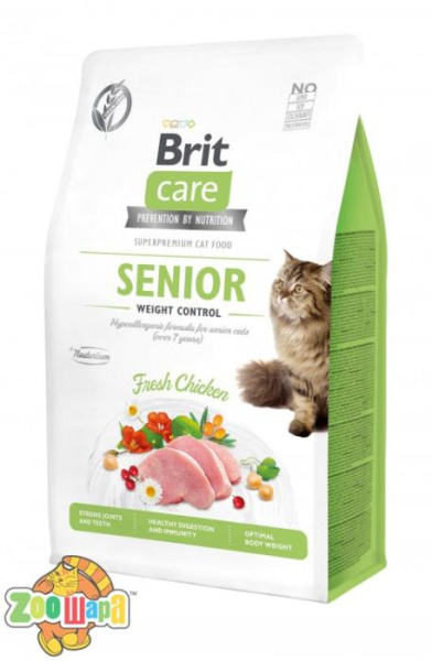 Brit Care Корм Brit Care Cat сухий для котів похилого віку з надмірною вагою Бріт Кеа Кет Грейн Фрі Сеньор Вейт Контрол 0.4кг арт.171315 (171315/0952), (1111162377)