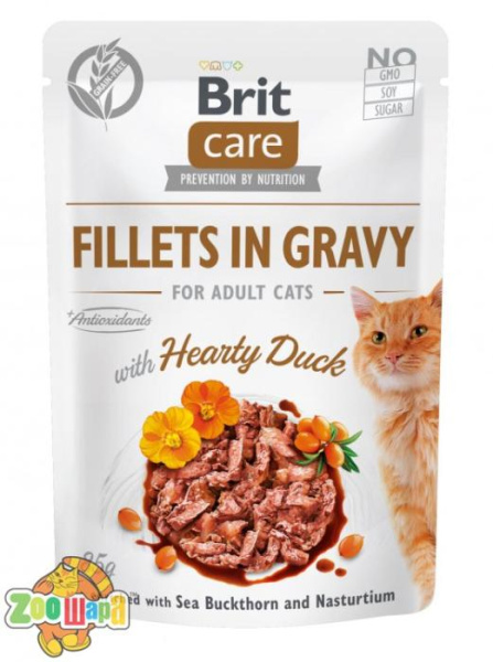Brit Care Корм Brit Care вологий для котів Бріт Кеа Кет з філе качки в соусі 85г арт.100529/0518 (100529/0518), (1111162662)