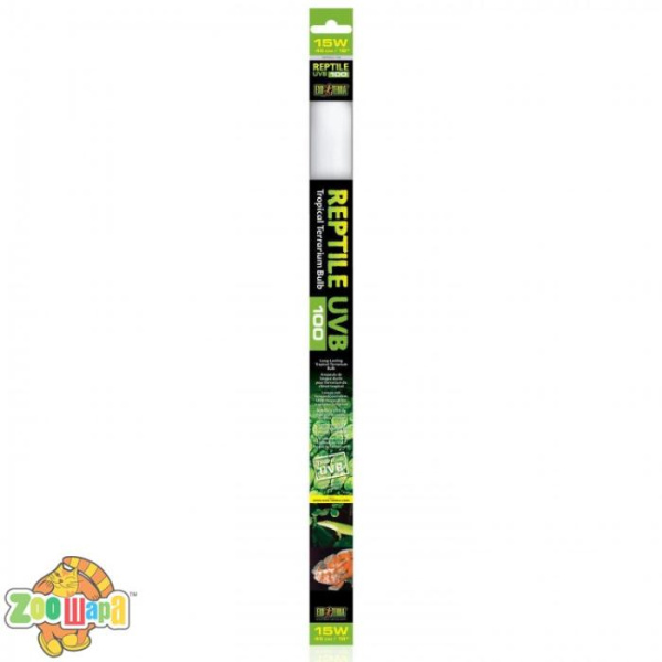ExoTerra Лампа ультрафіолетова, люмінесцентна, REPTILE UVB100/рівень UVB= 100, 15 Вт, для пустельних рептилій, PT2385 (PT2385), (1111151976)