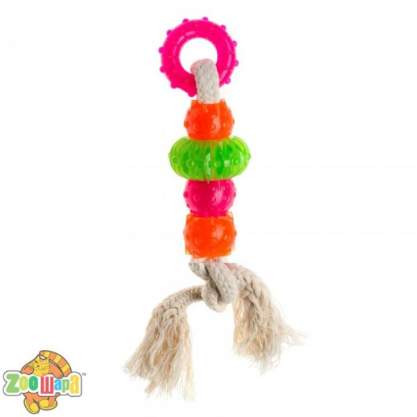 Comfy Іграшка Comfy для собак Mint Dental Toother для чищення зубів канат з кільцями 5шт гума котон арт.113401 (113401*****), (1111140307)