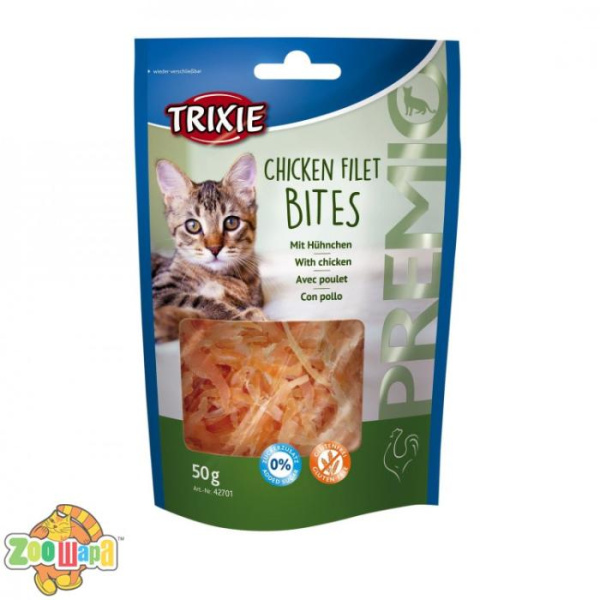 Trixie Ласощі для котів Тріксі Преміо Chicken Filet Bites філе куряче сушене 50 г,42701 (42701), (1111124006)