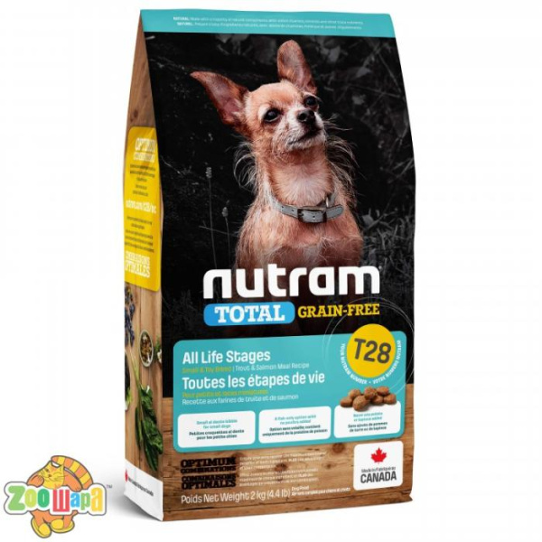 NUTRAM T28_Total GF MINI Salmon & Trout холістик корм для дрібних собак БЕЗ ЗЛАК, лосось/форель, 2kg