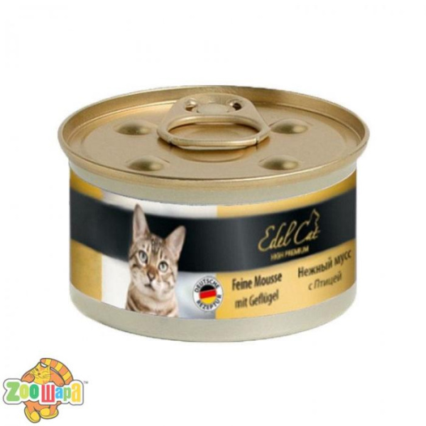 Edel Cat Консервований корм для котів, Едель Кет, з птицею, 85 г, 6000803 (6000803/1060), (1111154391)