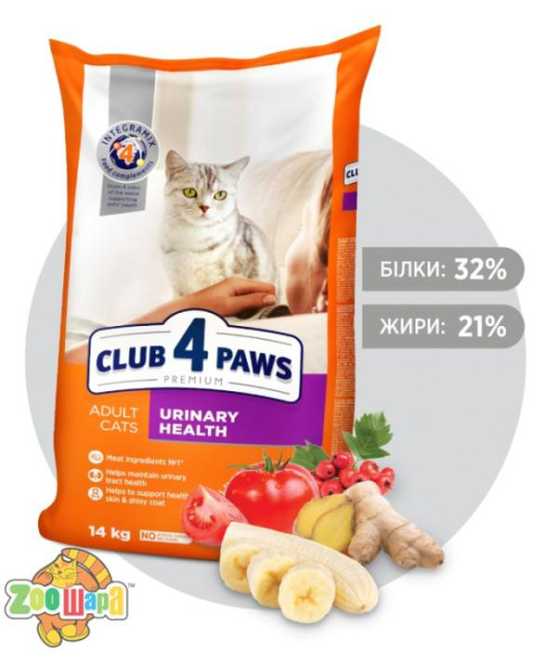Клуб 4 лапы Корм для кошек (здоровье мочевыводящей системы)  14 кг.