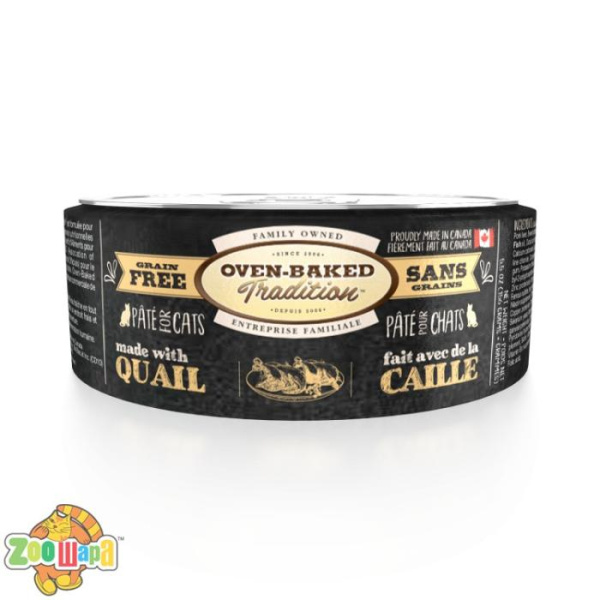 Oven-Baked Tradition Canada. Holistic - беззерновой паштет для кошек со свежим мясом перепелки 156г