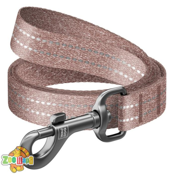 Collar Поводок для собак из восстановленного хлопка WAUDOG Re-cotton светоотражающий, L-XXL, Ш 25 мм, Дл 150 см  (40166),  (4823089337418)