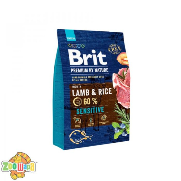 Brit Premium Sensitive Lamb & Rice (3 кг) cухой корм для собак с чувствительным пищеварением (170843/6628), (1111150977)
